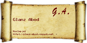 Glanz Abod névjegykártya